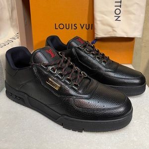 NEW RARE LOUIS VUITTON VIRGIL ABLOH BLACK RED TRAINER SNEAKERS